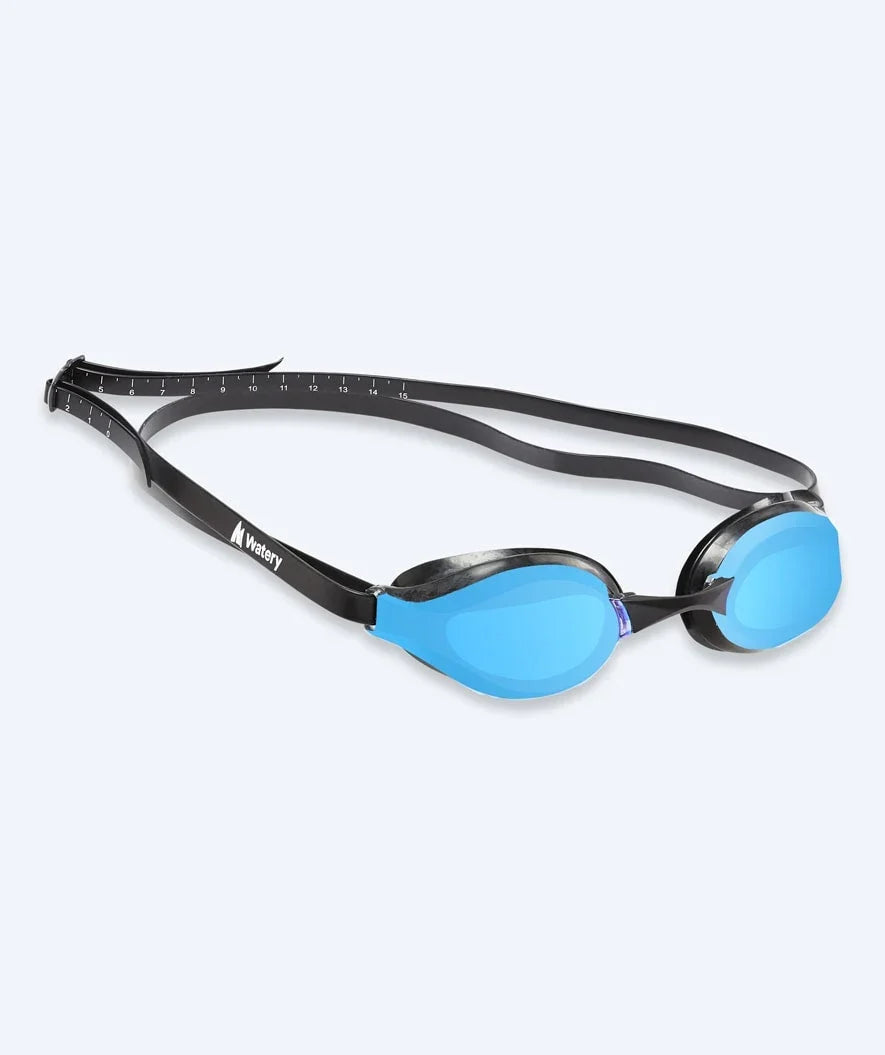 Watery Elite okulary do pływania - Poseidon Mirror - Czarny/Niebieski