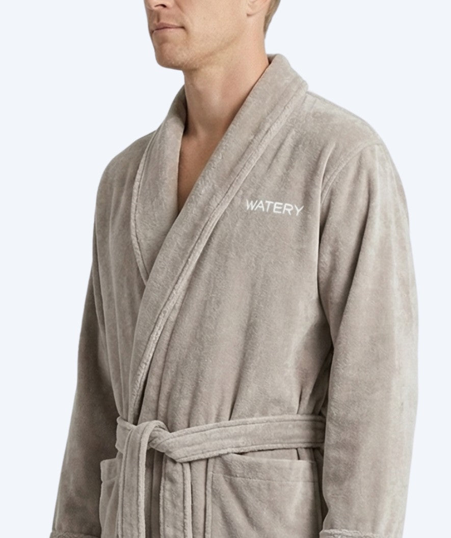 Watery szlafrok kąpielowy dla mężczyzn - Mariana - Szary