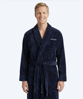 Watery szlafrok kąpielowy dla mężczyzn - Mariana - Granatowy niebieski