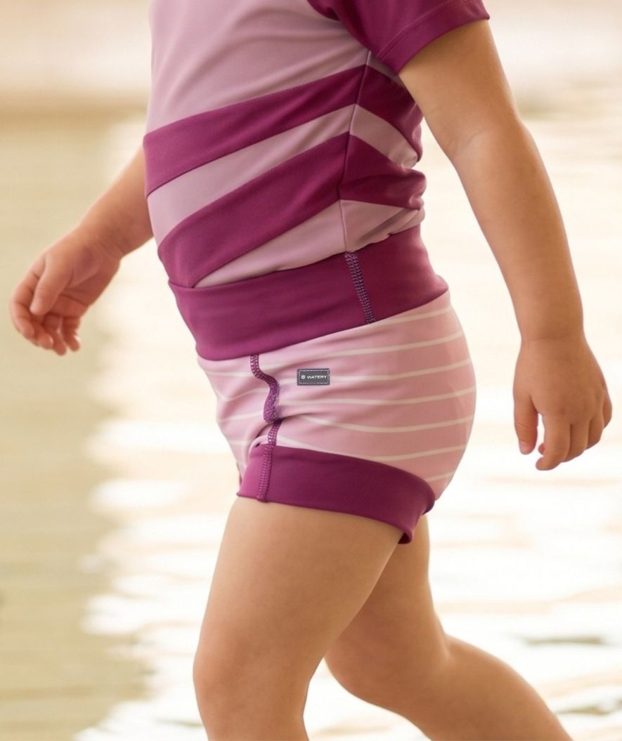 Watery pieluszki do pływania dla dzieci - Neoprene Swim Nappy - Purple Stripes