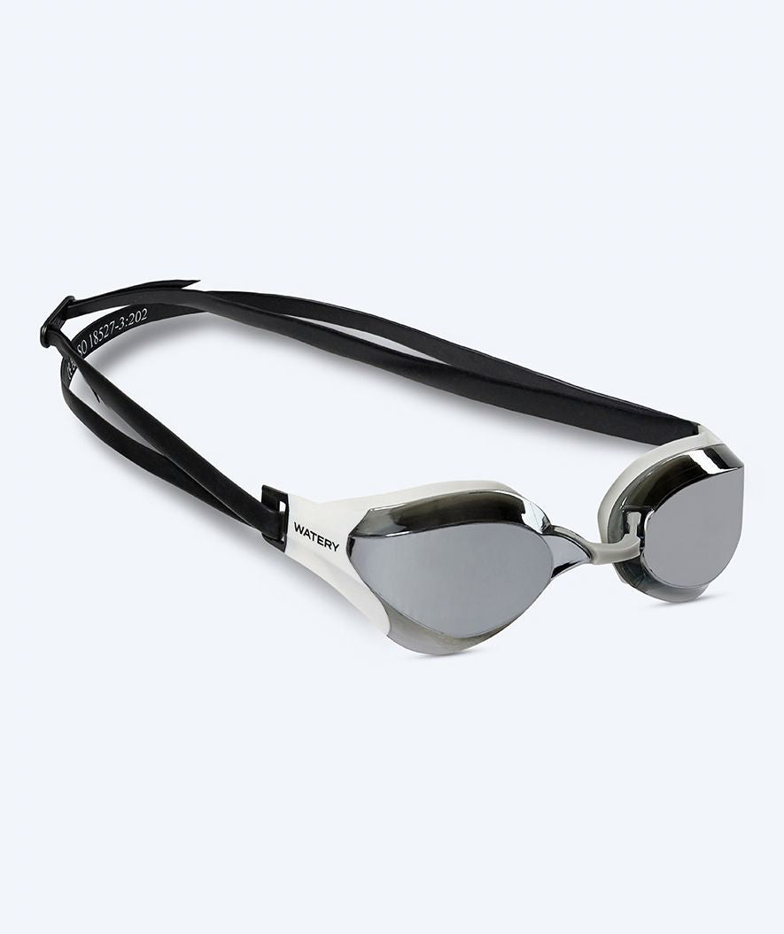 Watery Elite okulary do pływania - Rattle Pro Mirror - Biały/szary