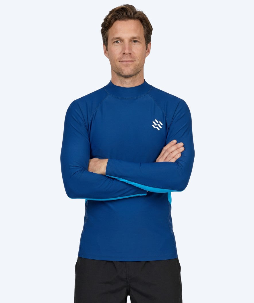 Watery koszulka UV dla mężczyzn - Scylla z długimi rękawami Rashguard - Ciemnoniebieski/jasnoniebieski