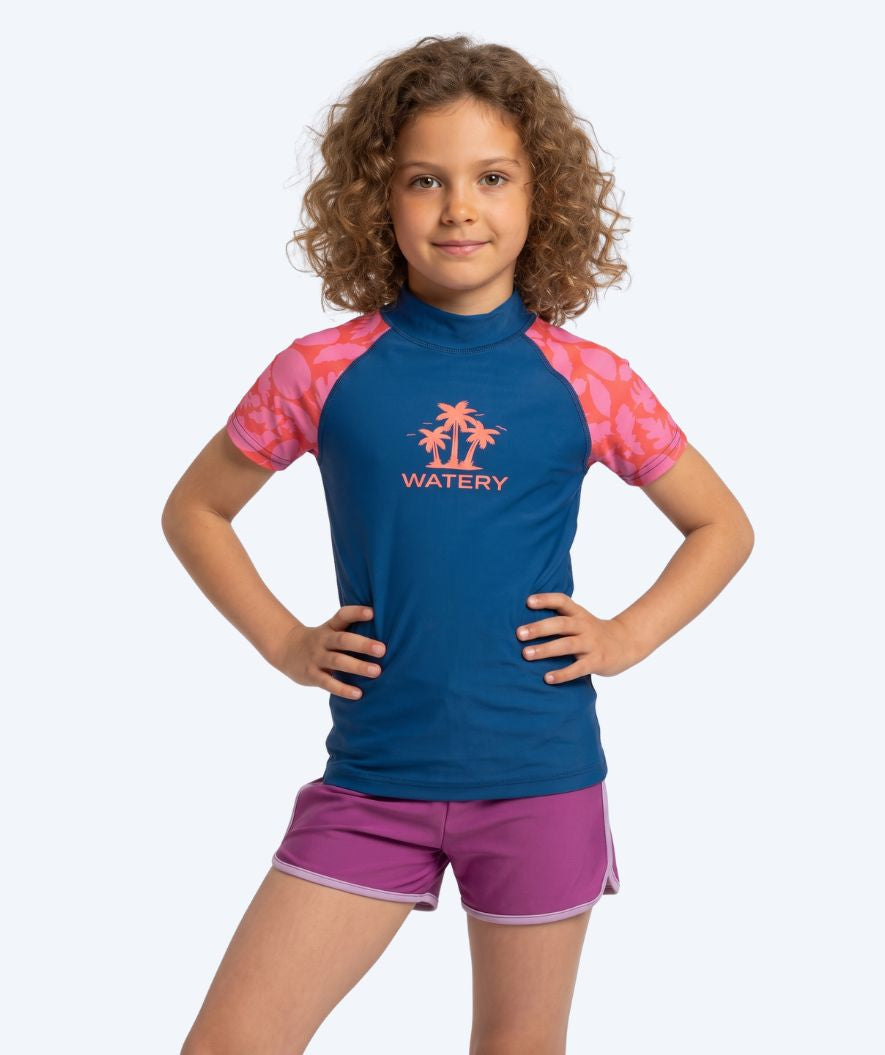 Watery koszulka UV dla dzieci - Osiris z krótkimi rękawami Rashguard - Różowy/ciemnoniebieski