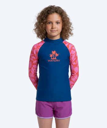 Watery koszulka UV dla dzieci - Osiris z długimi rękawami Rashguard - Różowy/ciemnoniebieski