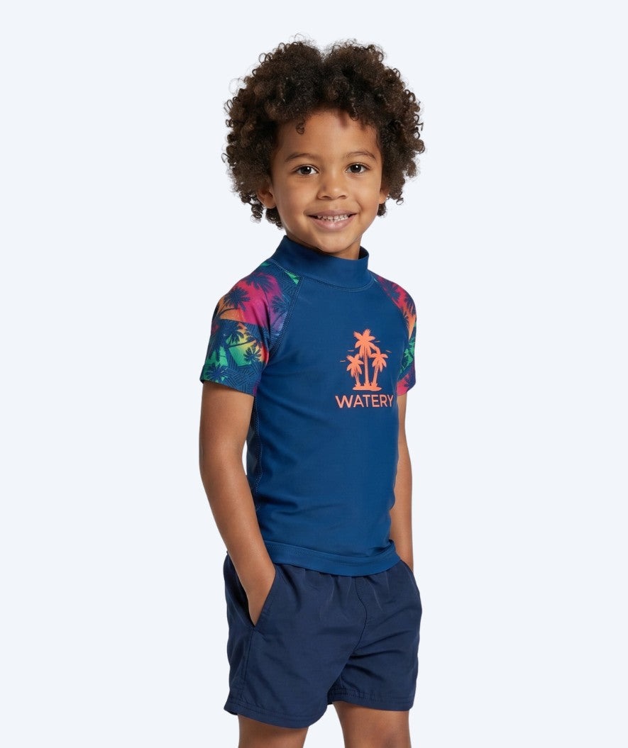 Watery koszulka UV dla dzieci - Katsu z krótkimi rękawami Rashguard - Wielokolorowy/ciemnoniebieski