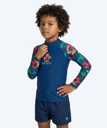 Watery koszulka UV dla dzieci - Katsu z długimi rękawami Rashguard - Wielokolorowy/ciemnoniebieski