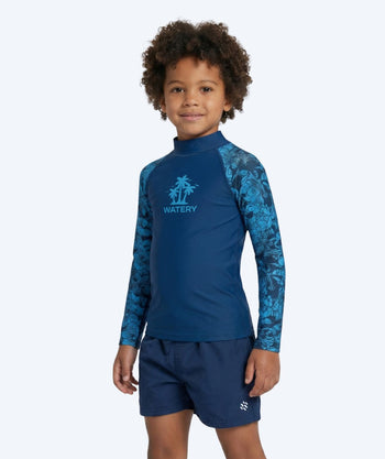 Watery koszulka UV dla dzieci - Katsu z długimi rękawami Rashguard - Niebieski/ciemnoniebieski