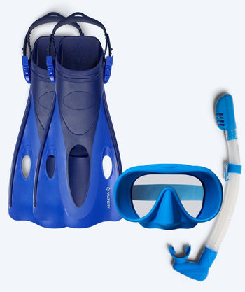 Watery zestaw maska, rurka i płetwy do snorkelingu dla dorosłych (od 15 lat) - Launch/Alton - Niebieski
