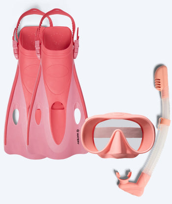 Watery zestaw maska, rurka i płetwy do snorkelingu dla dorosłych (od 15 lat) - Launch/Alton - Różowy