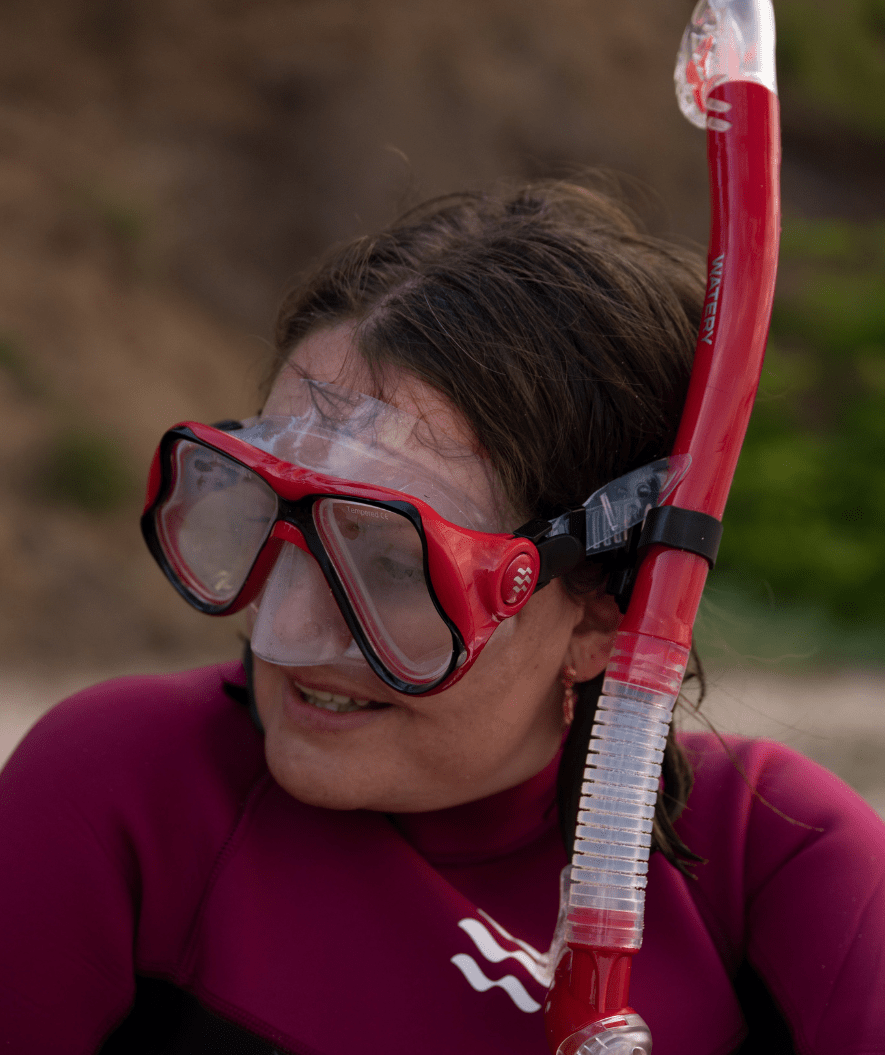 Watery zestaw maska + rurka do snorkelingu dla dorosłych - Hudson Full-dry - Niebieski