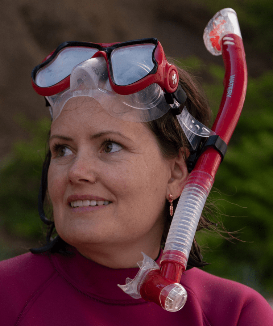 Watery zestaw maska + rurka do snorkelingu dla dorosłych - Hudson Full-dry - Niebieski