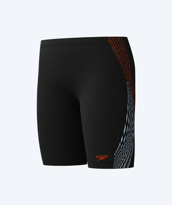 Speedo długie kąpielówki dla chłopców - Plastisol Placement - Czarny/czerwony