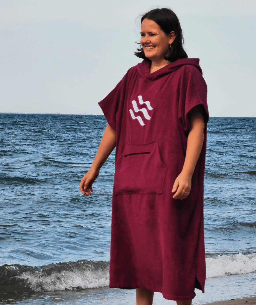 Watery ponczo kąpielowe dla dorosłych - Bawełna - Czarne