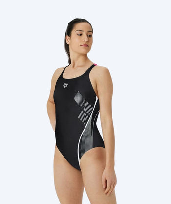 Arena strój kąpielowy dla kobiet - Swim Pro Graphic - Czarny/Jasnoróżowy