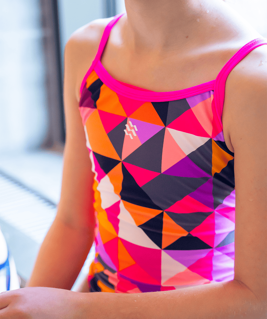 Watery strój kąpielowy dla dziewczynek - Laguna - Jasnoróżowy