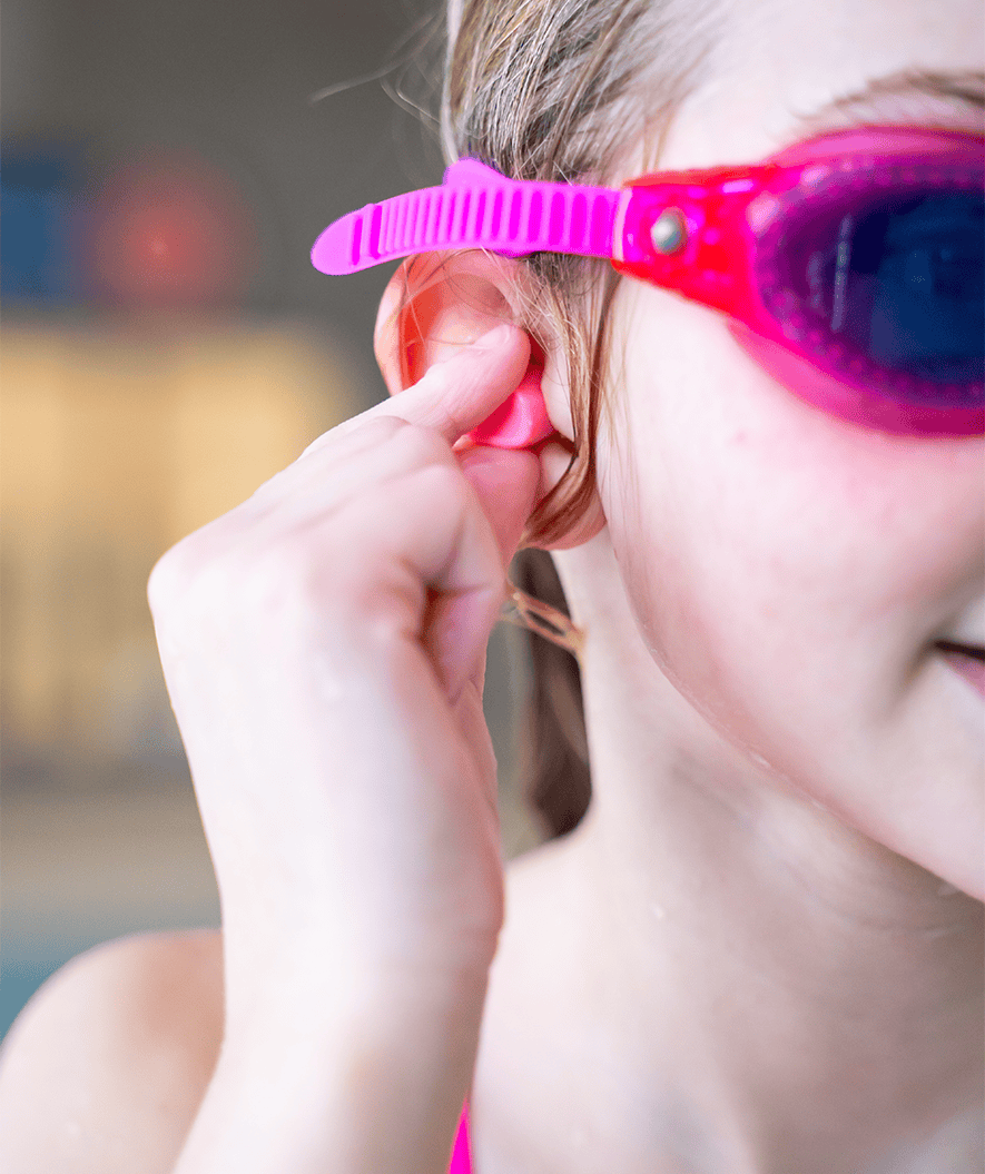 Watery zatyczki do uszu dla dzieci - Indra 6 par - Jasnoróżowy