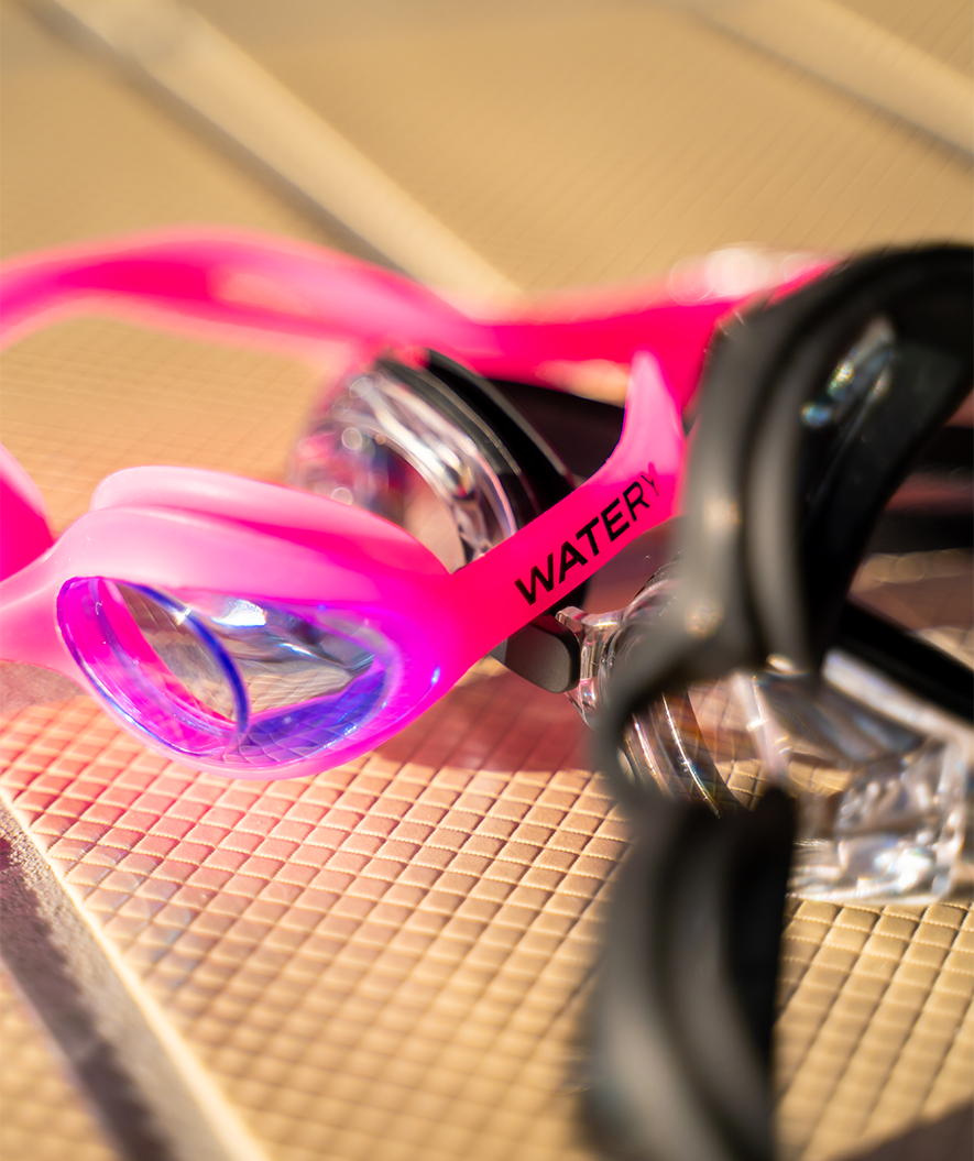 Watery okulary do pływania dla krótkowidzów dla dzieci - (-1.5) do (-7.0) - Baffin - Czarny