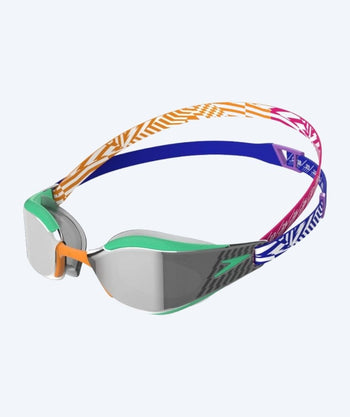 Speedo Elite okulary do pływania - Fastskin Hyper Elite Mirror - Zielony/Pomarańczowy