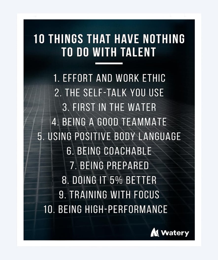 Watery plakat pływacki - 10 things that have nothing to do with talent - B2