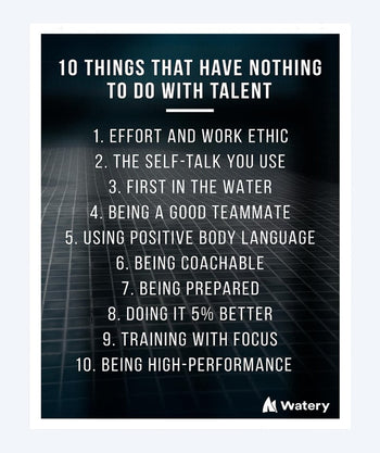 Watery plakat pływacki - 10 things that have nothing to do with talent - B2
