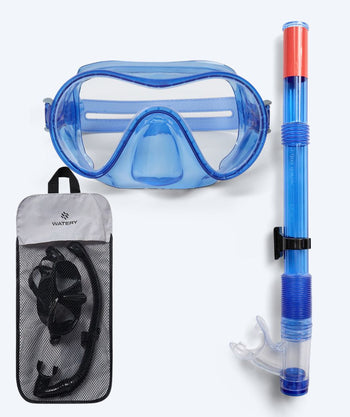Watery zestaw maska + rurka do snorkelingu dla młodzieży (8-15) - Jubal - Niebieski