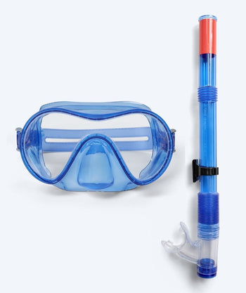 Watery zestaw maska + rurka do snorkelingu dla młodzieży (8-15) - Jubal - Niebieski