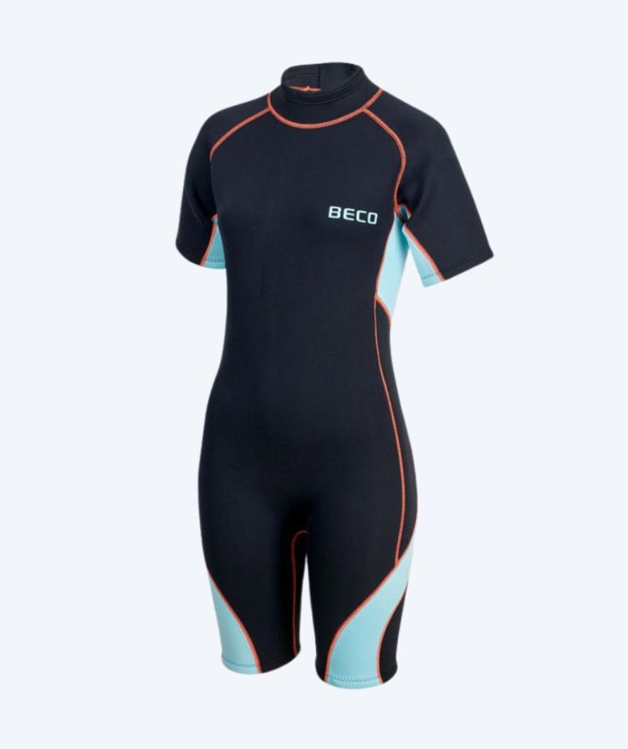 Beco damska pianka neoprenowa - Neoprene Shorty czarna/jasnoniebieska UV 50+