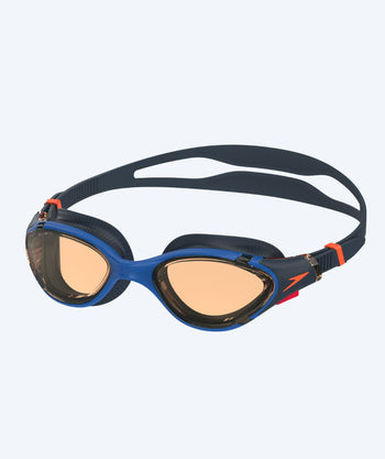 Speedo okulary do pływania treningowe - Biofuse 2.0 - Ciemnoniebieskie/pomarańczowe