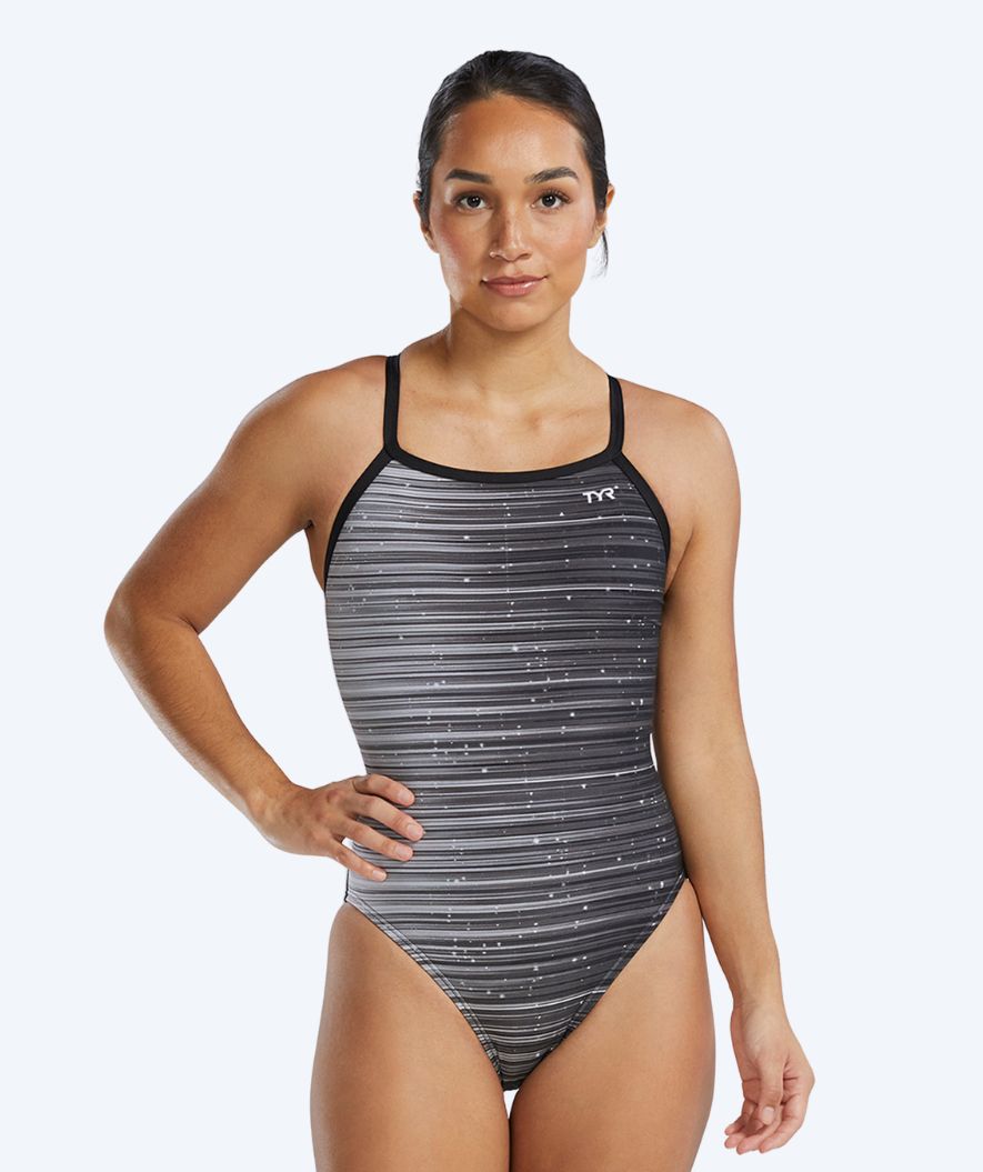 TYR strój kąpielowy dla kobiet - Durafast Elite Speedwarp - Czarny/szary