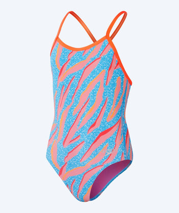 Speedo strój kąpielowy dla dziewczynek - Allover Digital V-Back - Niebieski/Pomarańczowy