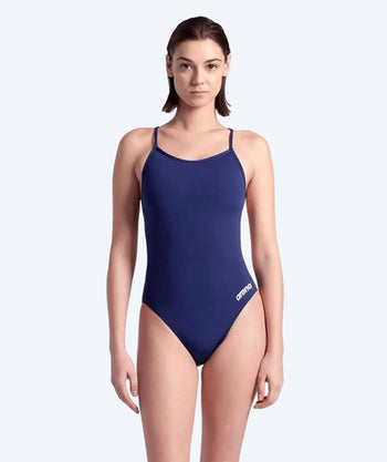 Arena badedragt til damer - Solid Lace Back - Mørkeblå
