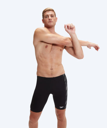 Speedo długie kąpielówki dla mężczyzn - Hyperboom Panel - Czarny/szary