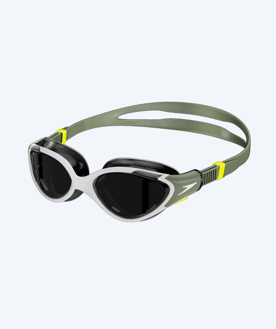 Speedo okulary do pływania damskie treningowe - Biofuse 2.0 - Zielone/białe (przyciemniane szkła)