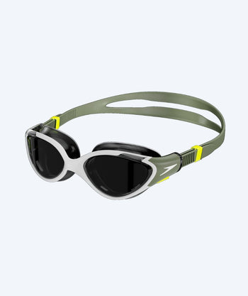 Speedo okulary pływackie treningowe dla kobiet - Biofuse 2.0 - Zielony/biały (Smoke soczewki)