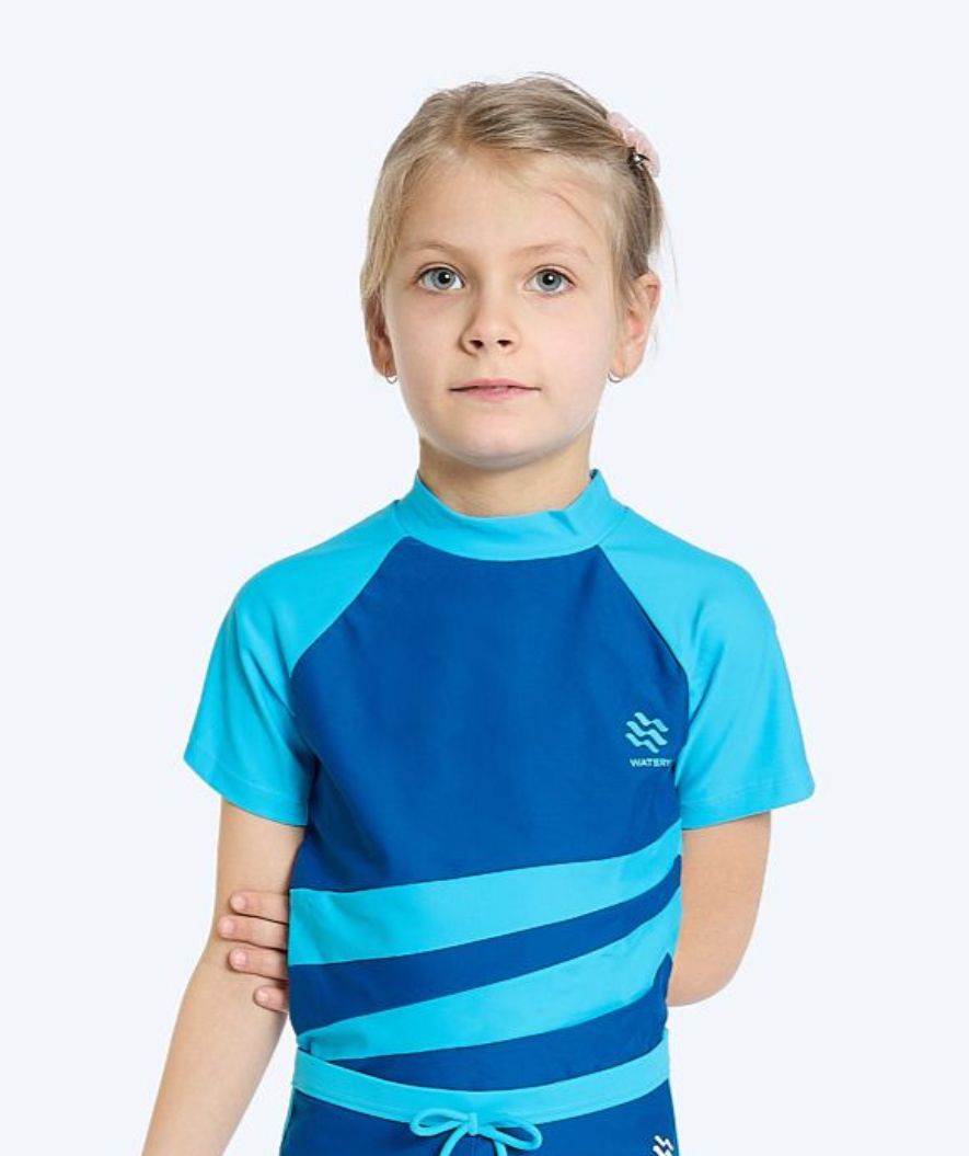 Watery koszulka UV dla dzieci - Manami Rashguard z krótkimi rękawami - Atlantic Blue
