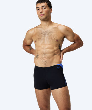 Speedo kąpielówki męskie - Hyperboom Splice - Czarne/niebieskie