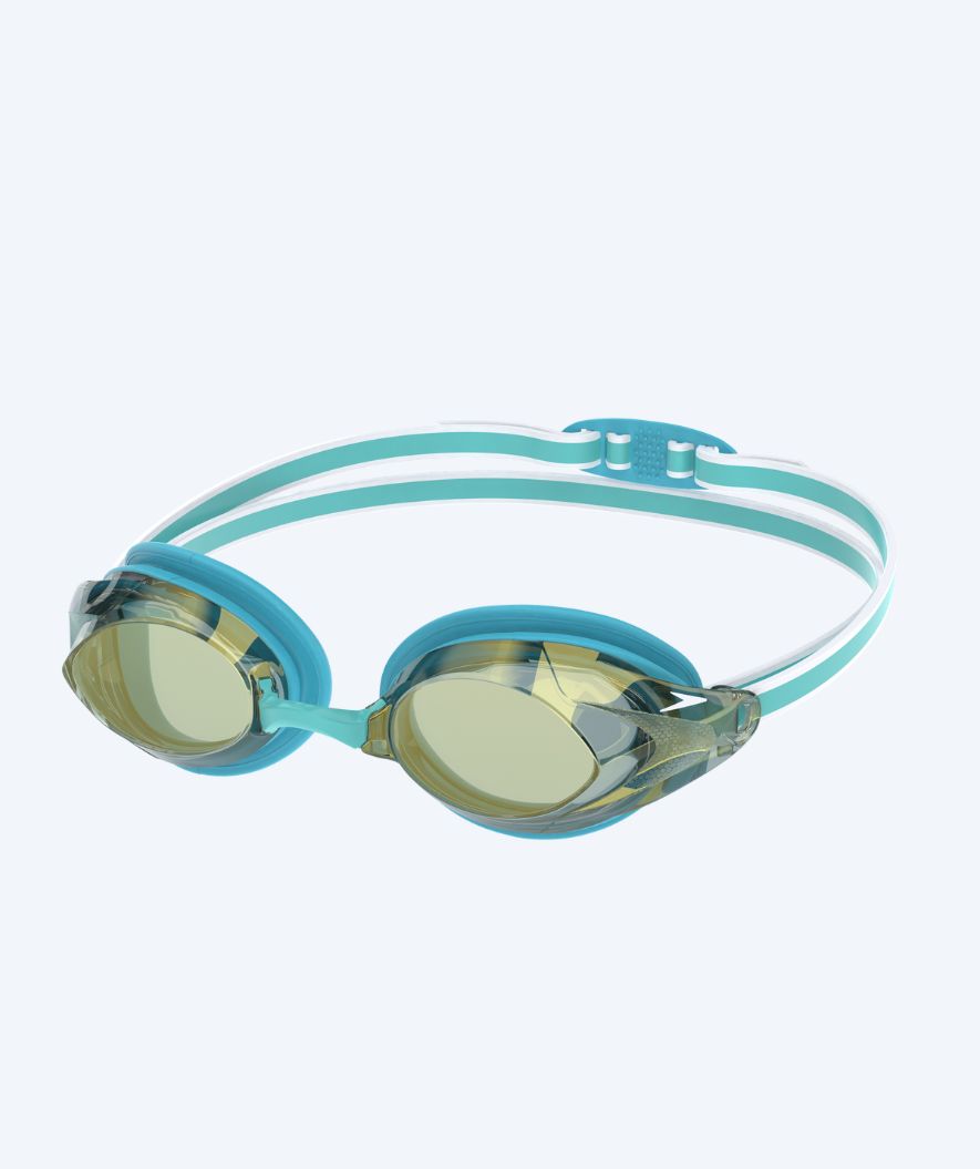 Speedo Elite okulary do pływania damskie - Vanquisher 3.0 Mirrored - Turkusowe/złote