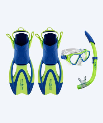 Aqualung zestaw maska + rurka + płetwy do snorkelingu dla dzieci - Urchin - Zielony/niebieski