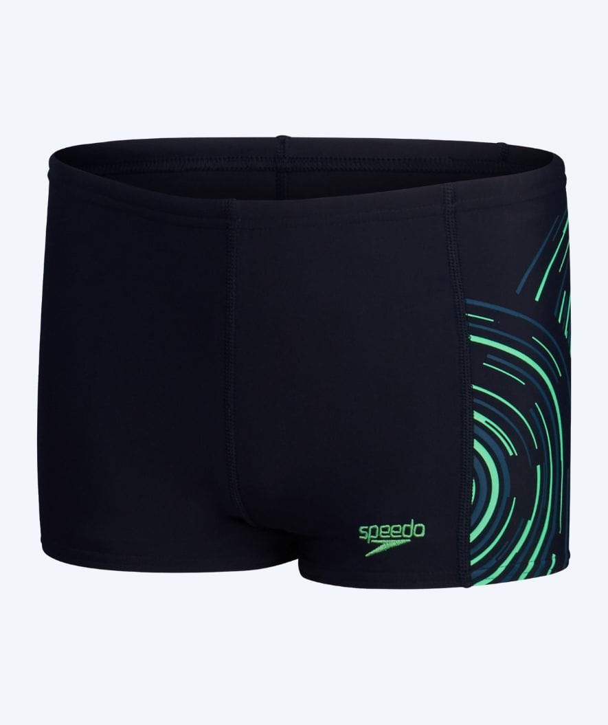 Speedo bokserki kąpielowe dla chłopców - Plastisol Placement - Czarny/Zielony