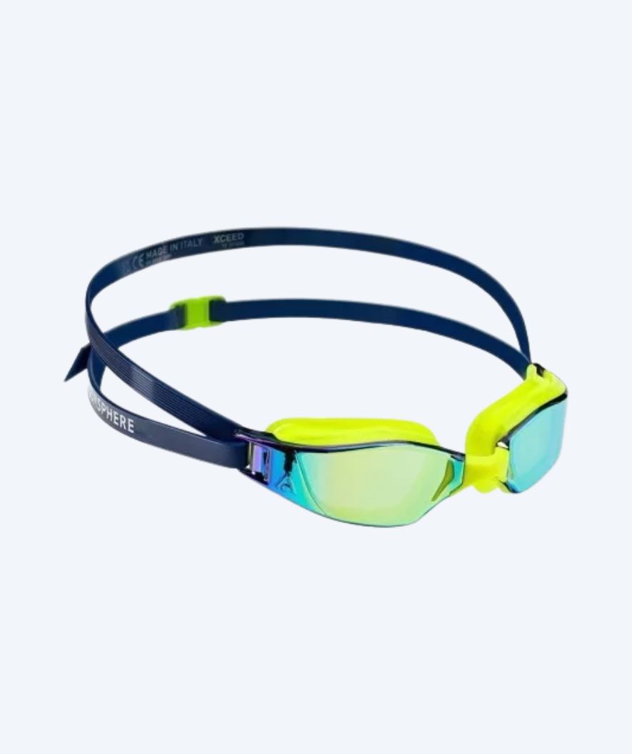 Aquasphere okulary do pływania na zawody - Xceed A1 - Żółty/ciemnoniebieski (lustrzane szkła)