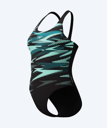 Speedo strój kąpielowy dla kobiet - Hyperboom Placement Muscleback - Czarny/Turkusowy