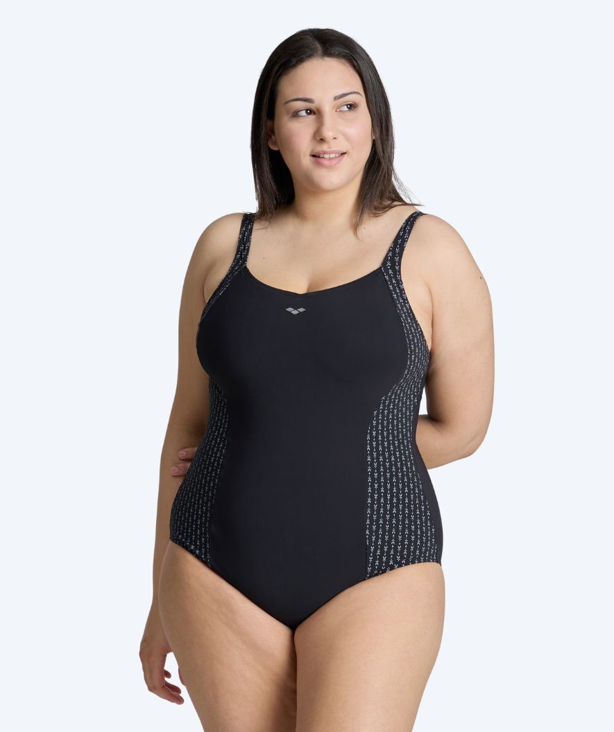 Arena strój kąpielowy damski plus size - Bodylift Laura - Czarny