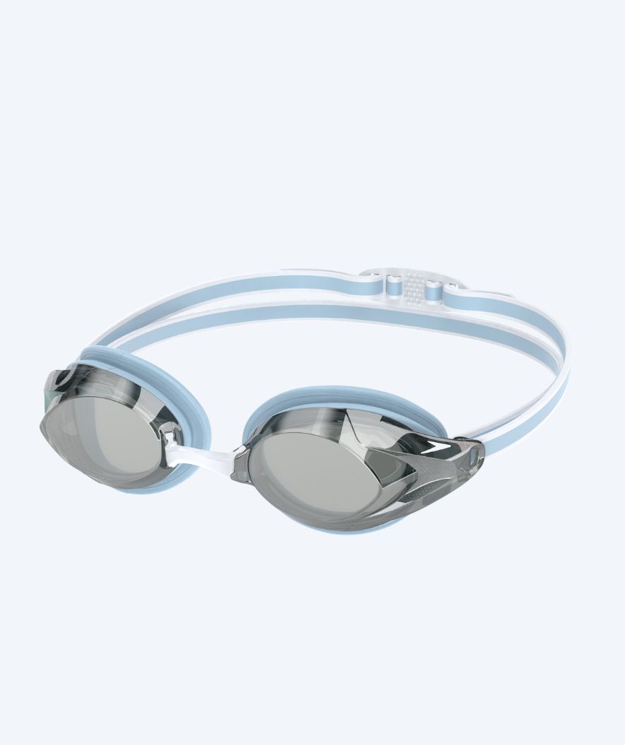 Speedo Elite okulary do pływania damskie - Vanquisher 3.0 Mirrored - Jasnoniebieskie/srebrne