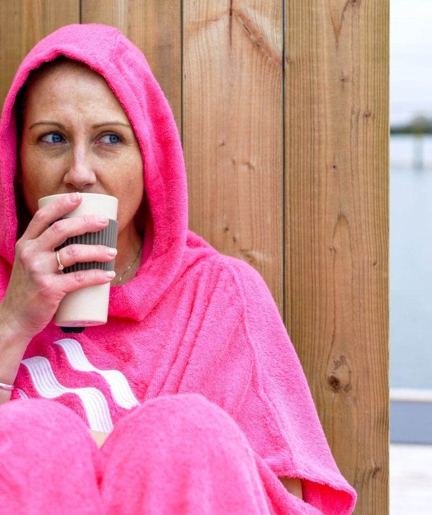 Watery ponczo kąpielowe dla dorosłych - Bawełna - Czarne