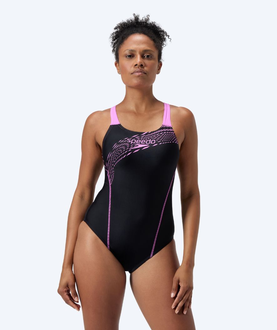Speedo strój kąpielowy dla kobiet - Medley Logo - Czarny/różowy