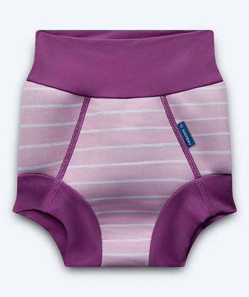 Watery pieluszka do pływania dla dzieci - Neoprene Swim Nappy - Purple Stripes