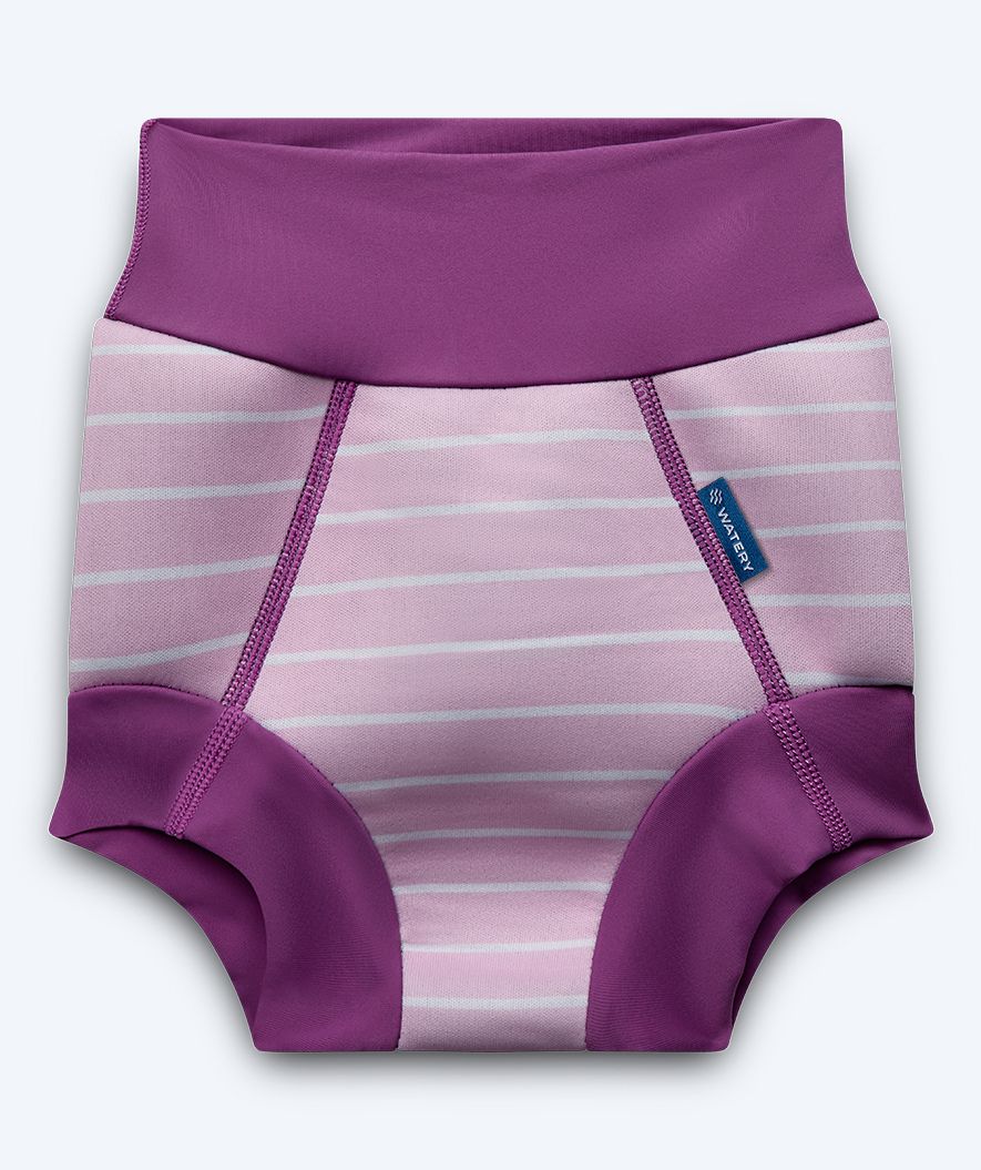 Watery pieluszki do pływania dla dzieci - Neoprene Swim Nappy - Purple Stripes
