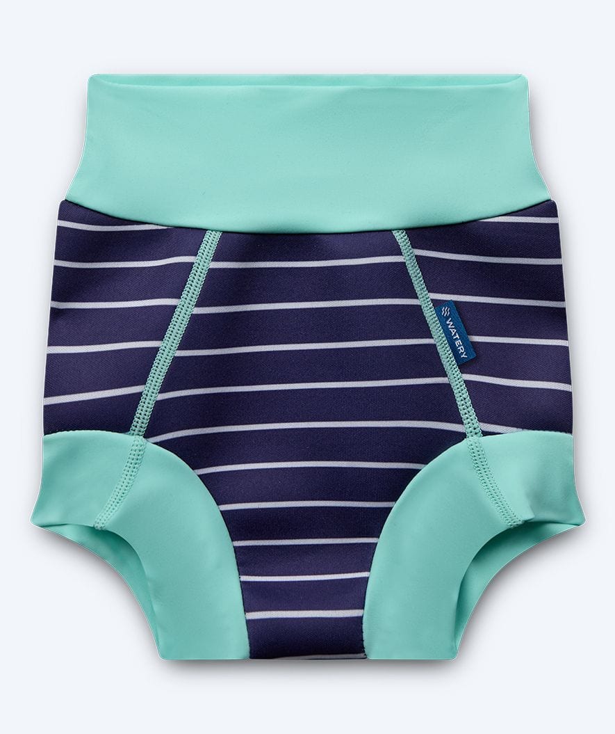 Watery pieluszka do pływania dla dzieci - Neoprene Swim Nappy - Turquoise Stripes