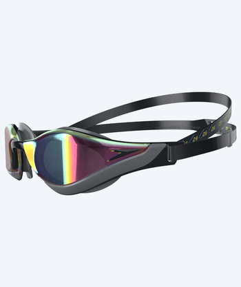 Speedo Elite okulary do pływania - Fastskin Pure Focus Mirror - Szary/złoty (soczewki lustrzane)