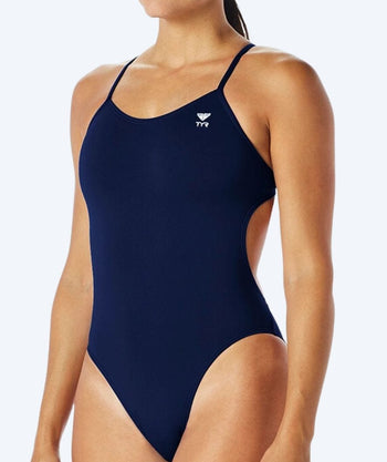 TYR strój kąpielowy dla kobiet - Durafast Elite Cut - Ciemnoniebieski
